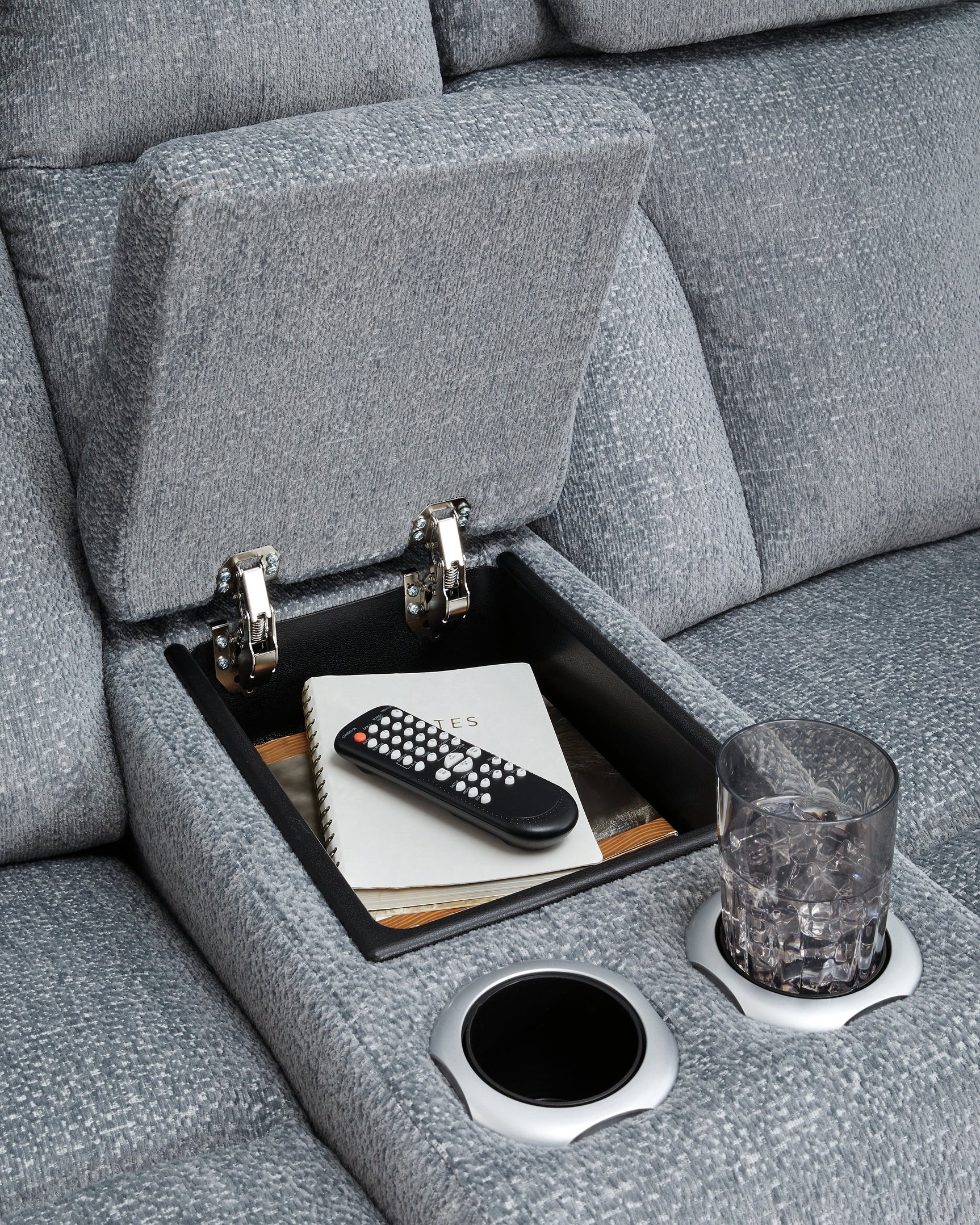 Studio Cave Steel Power Reclining Loveseat w/Console (Online Special Price) - Ornate Home