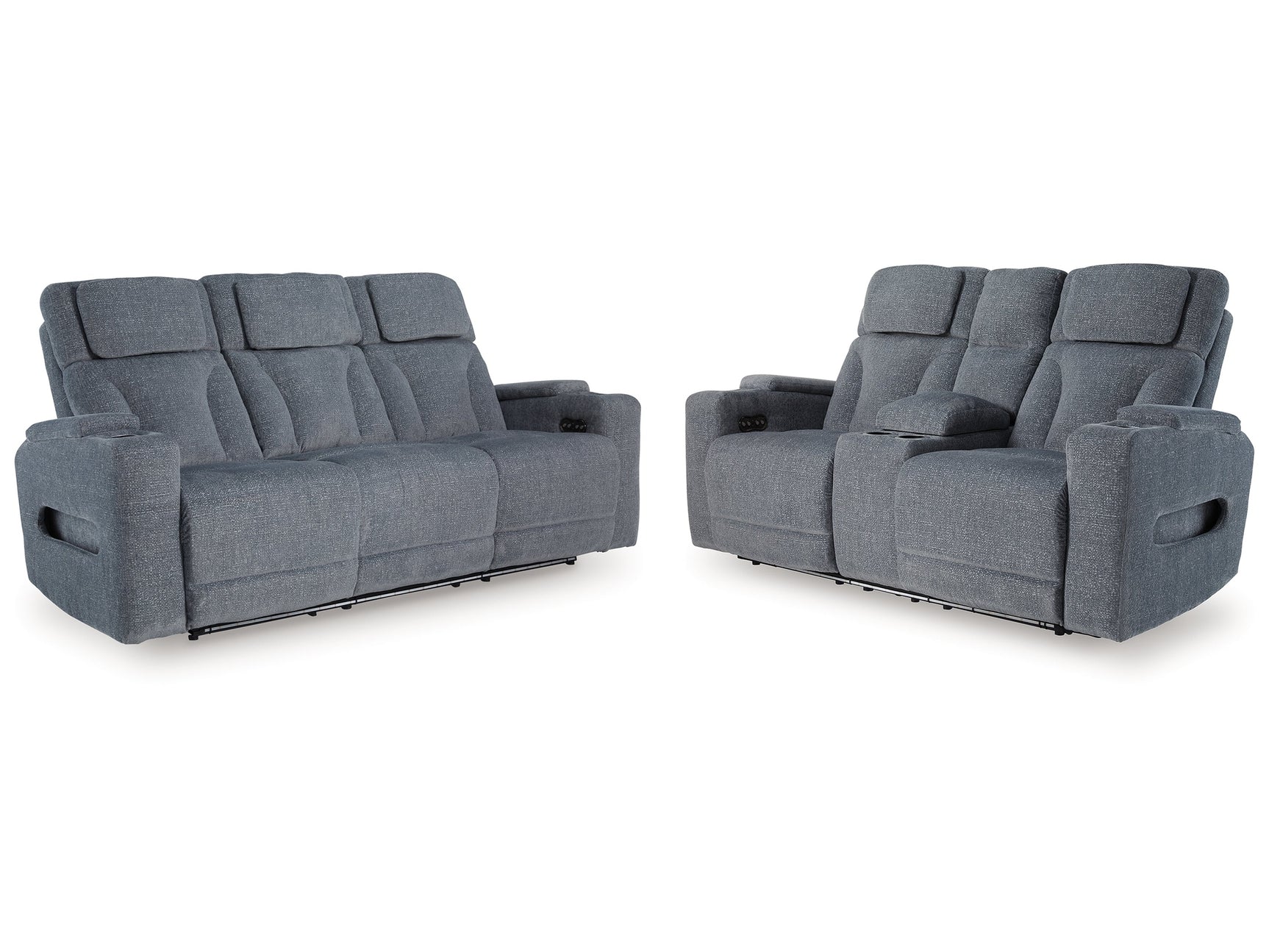 Studio Cave Steel Power Reclining Sofa and Loveseat - Ornate Home
