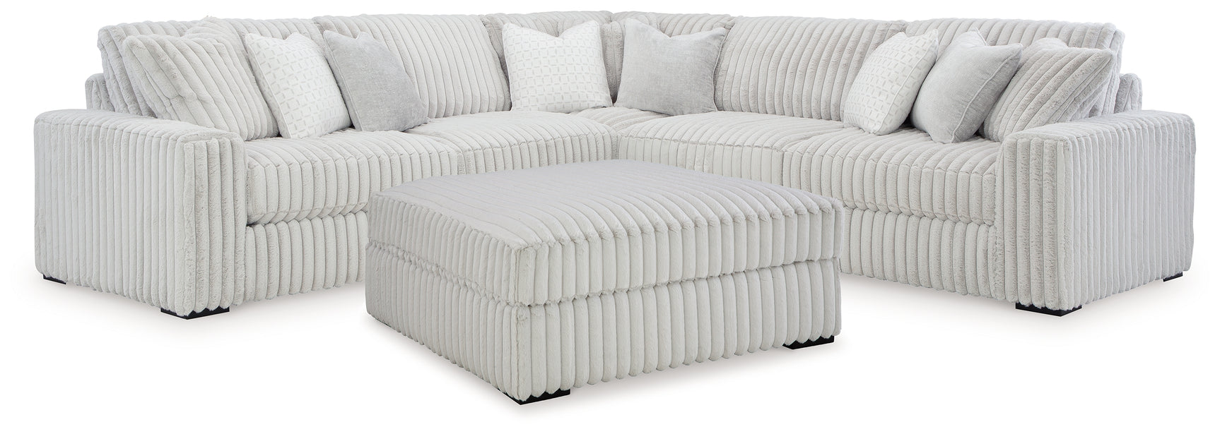 Stupendous Alloy 3-Piece Sectional and Ottoman - Ornate Home