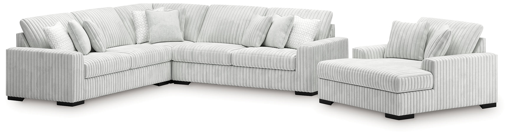 Stupendous Alloy 3-Piece Sectional and Oversized Chaise (Online Special Price) - Ornate Home
