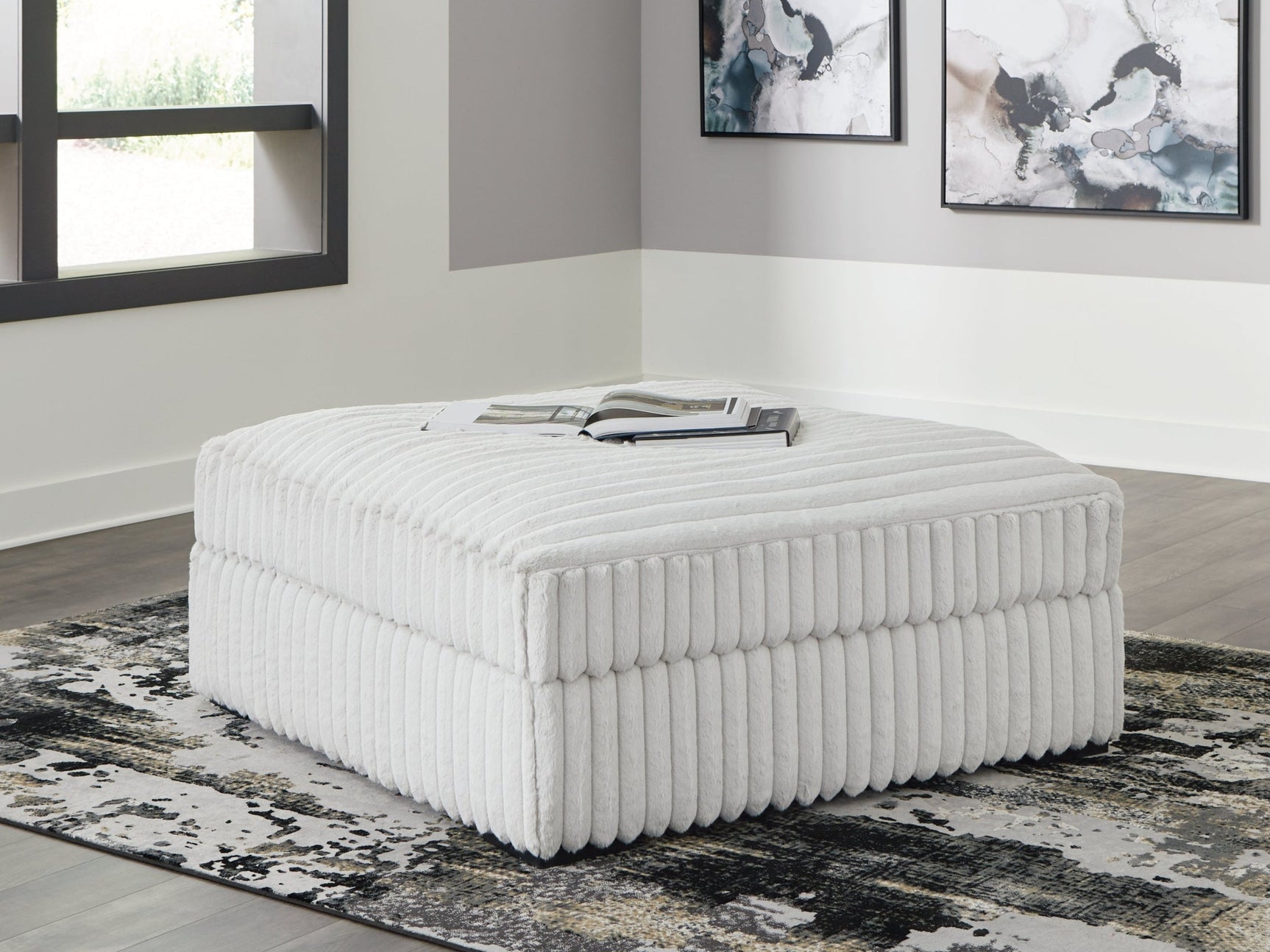 Stupendous Alloy Corduroy Oversized Accent Ottoman - Ornate Home