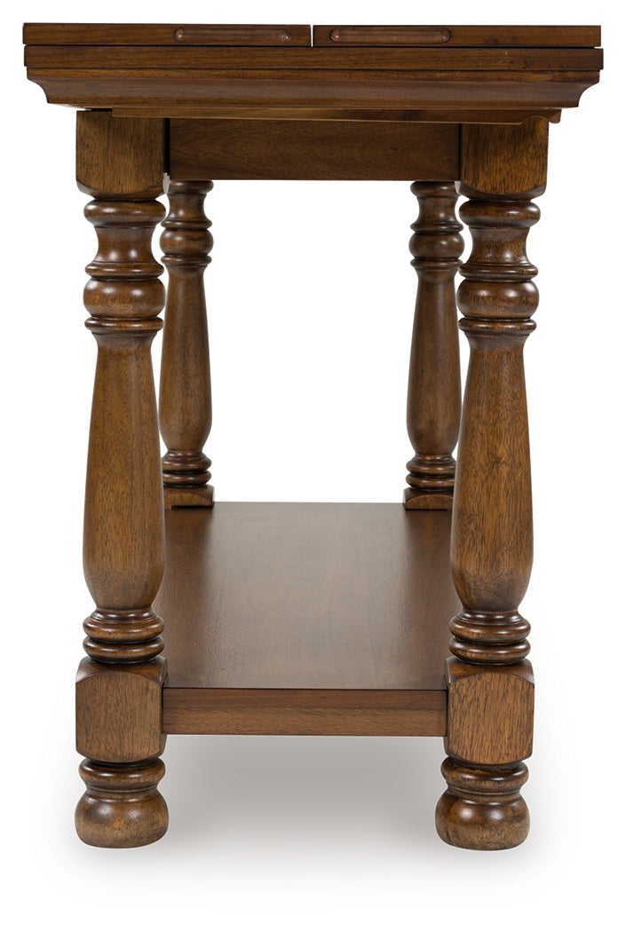 Sturlayne Brown Flip Top Sofa Table - Ornate Home