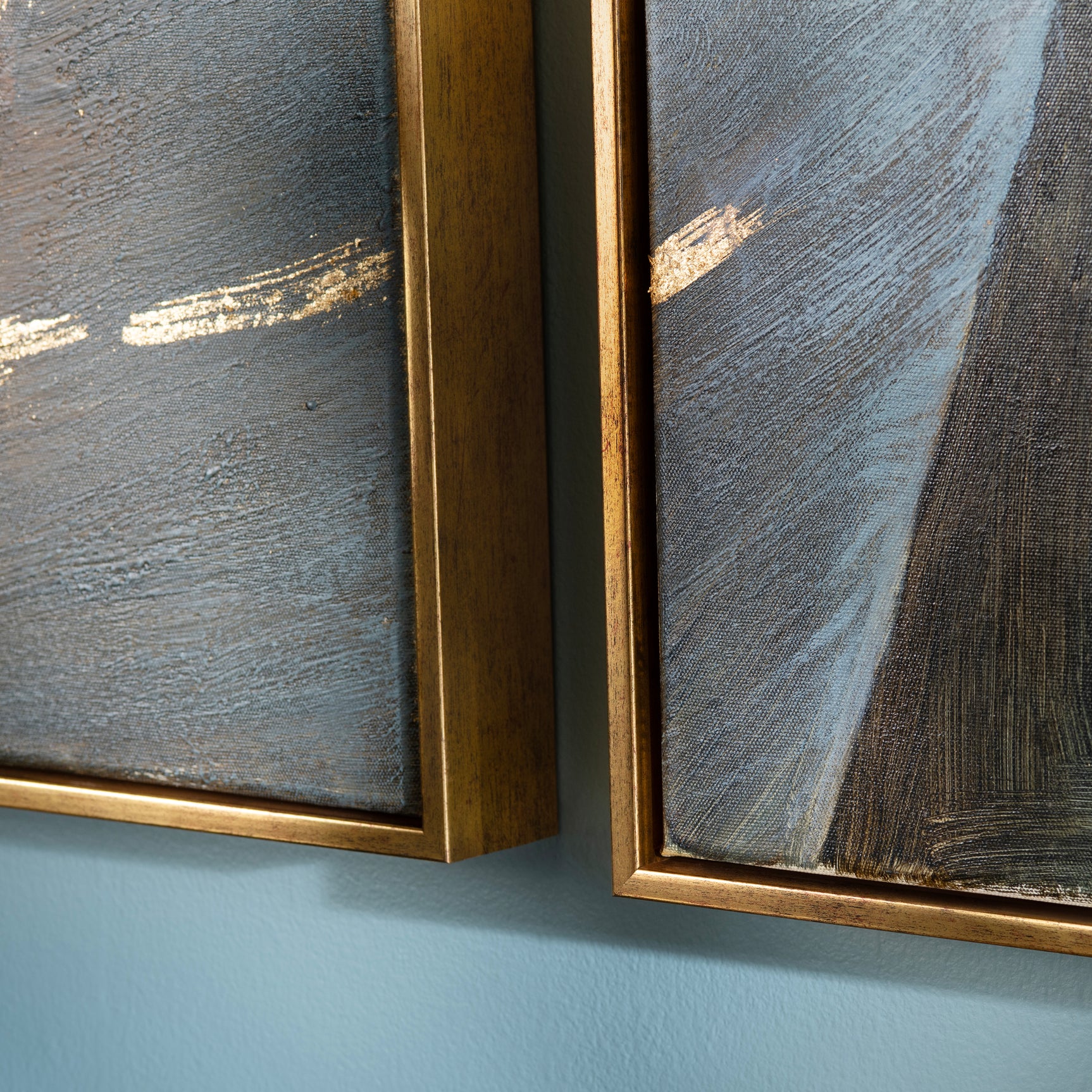 Stylized Palms Blue/Gold Canvas