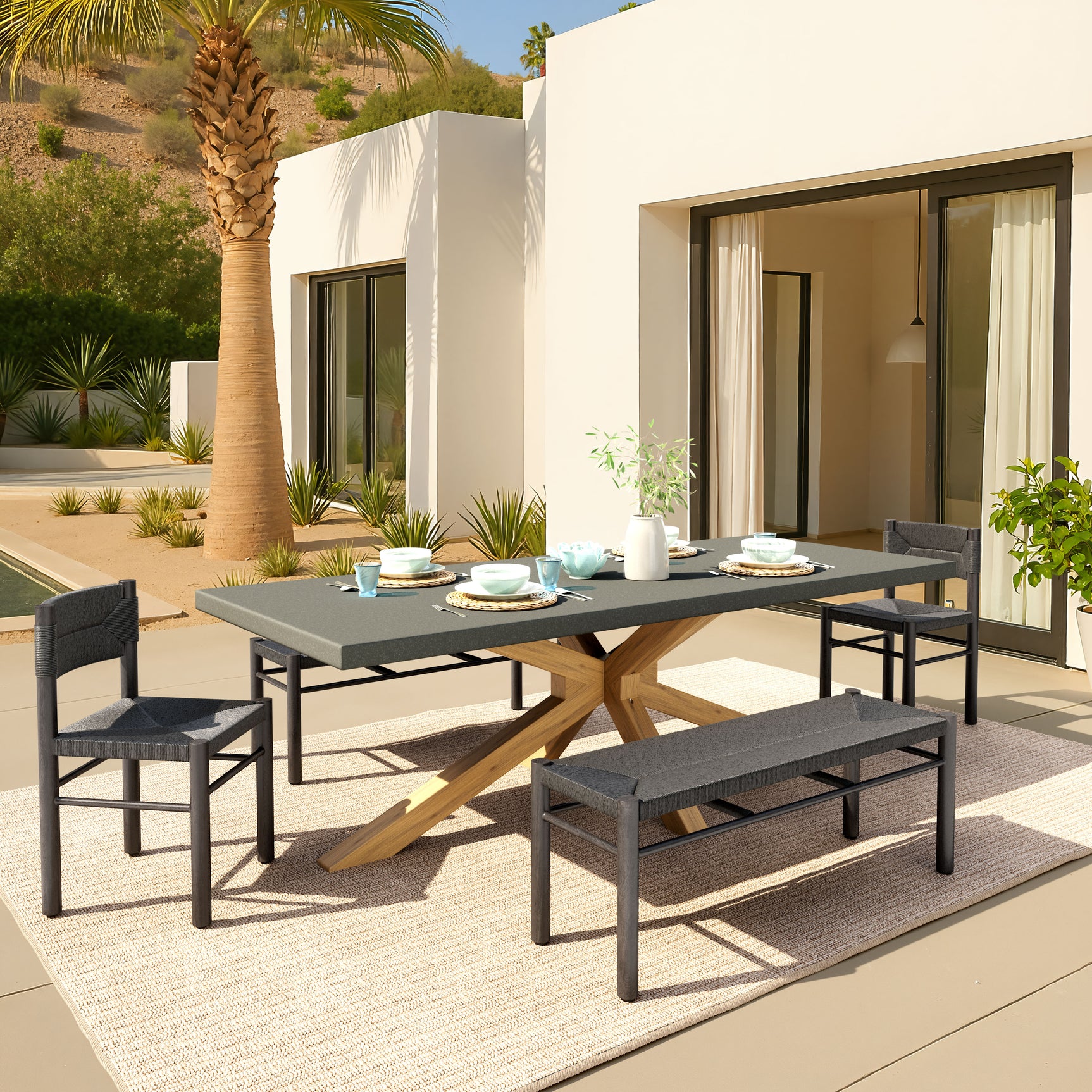 Suan Gray Rectangular Dining Table - Ornate Home