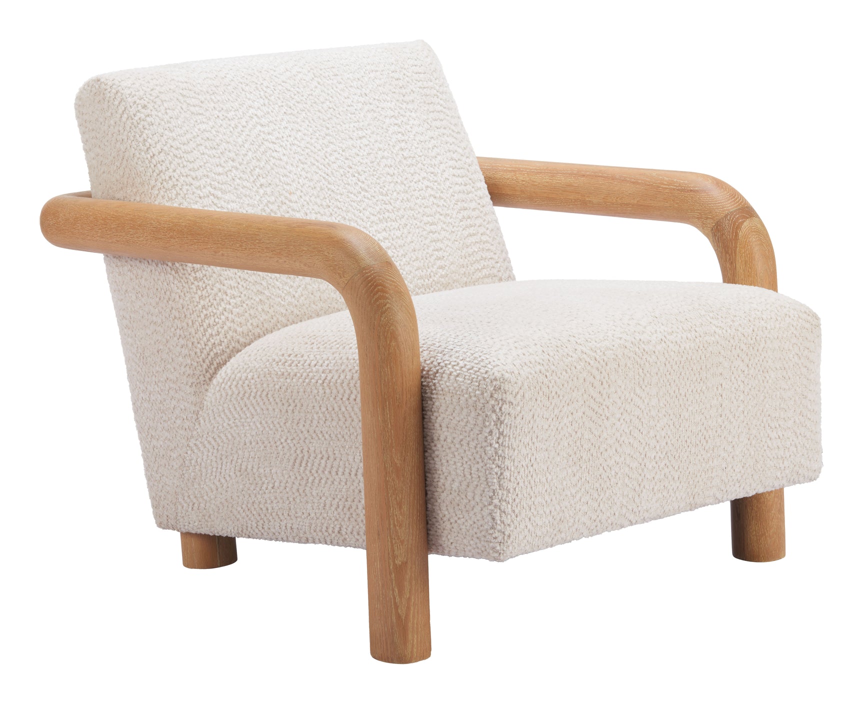 Subliem Cotton White Accent Chair - Ornate Home