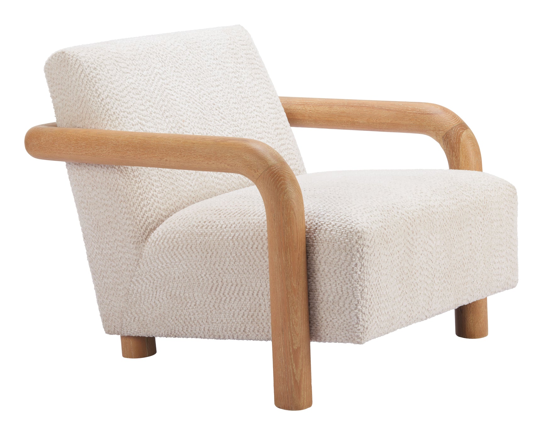 Subliem Cotton White Accent Chair - Ornate Home