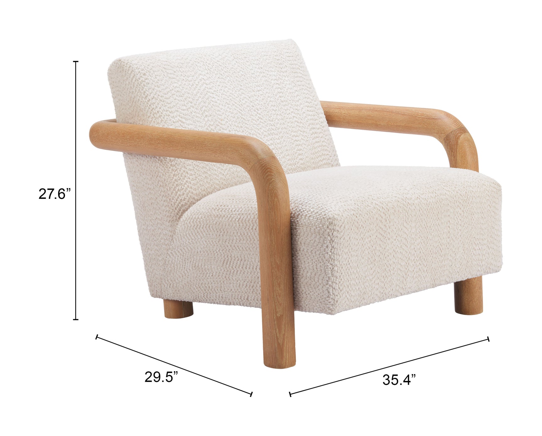 Subliem Cotton White Accent Chair - Ornate Home