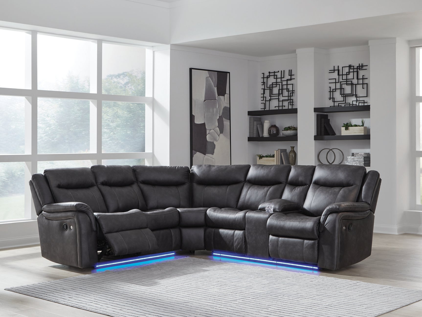 Sultan Meadow Carbon 2-Piece Reclining Sectional - Ornate Home