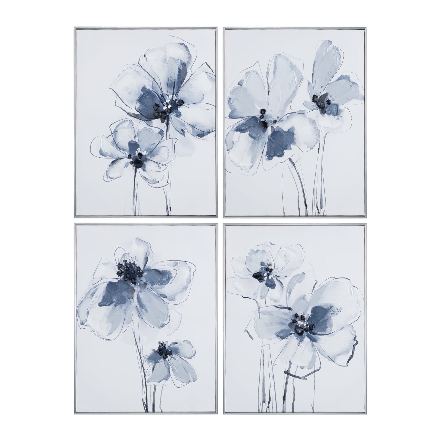Sultry Florals Blue/White Canvas