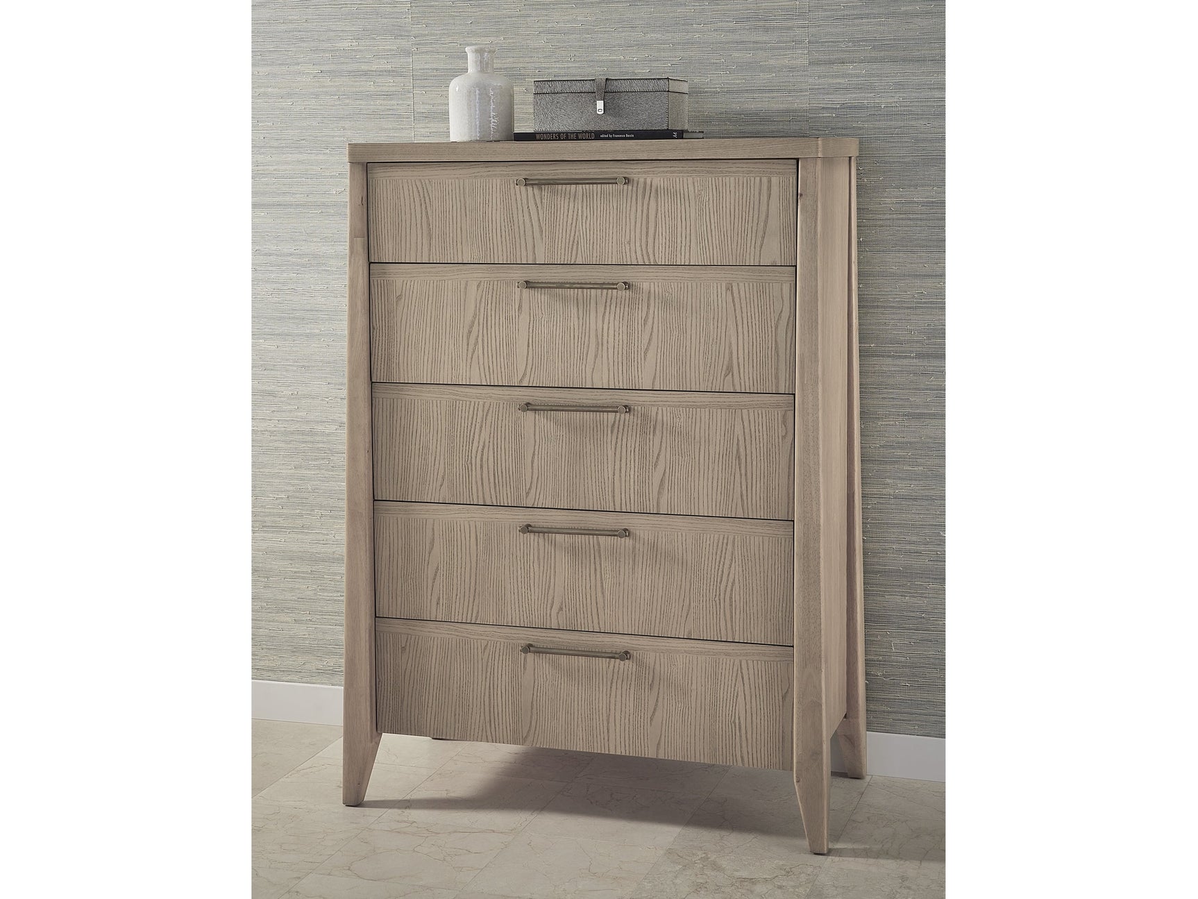 Sumire Five Drawer Ash Wood Chest in Ginger - Ornate Home