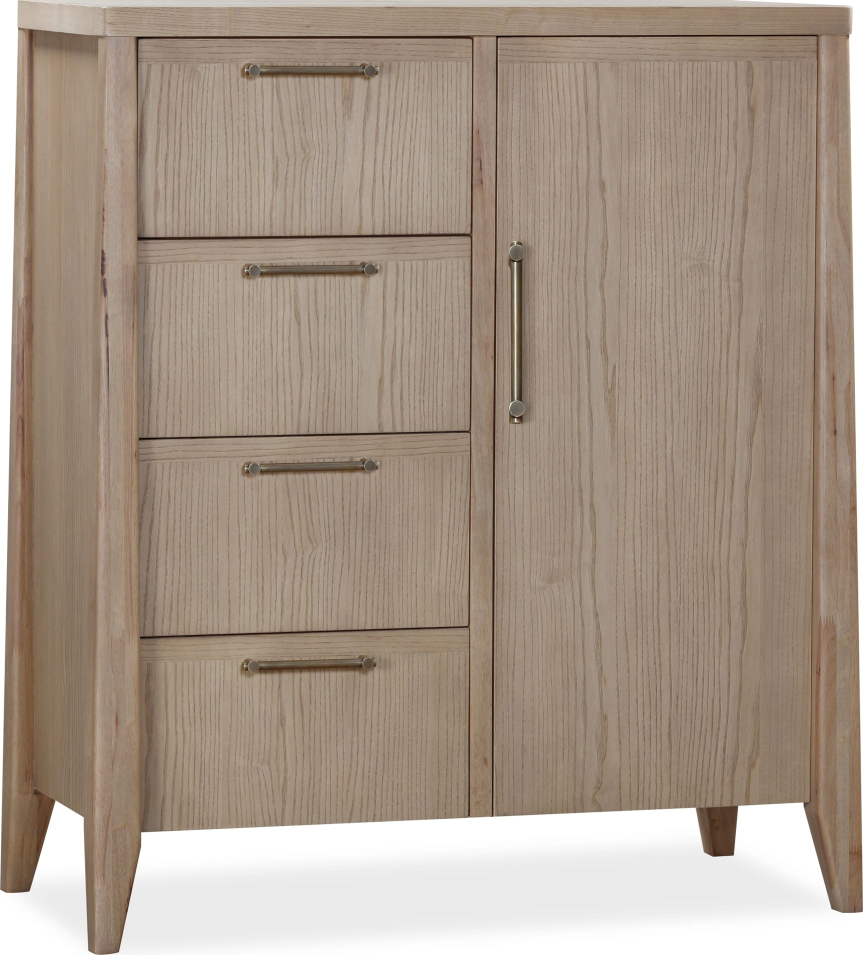 Sumire Ginger Four Drawer One Door Ash Wood Chest - Ornate Home