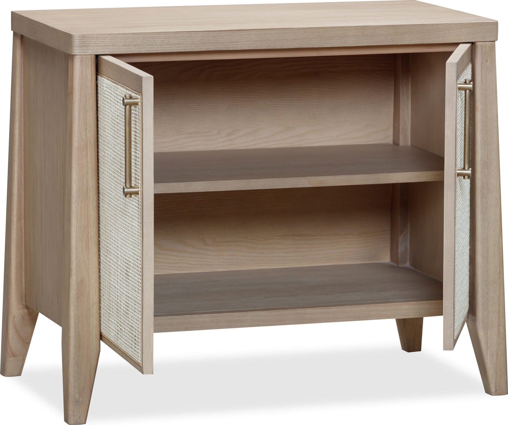 Sumire Ginger/Natural Cane Two Door Ash Wood Bachelor Chest - Ornate Home