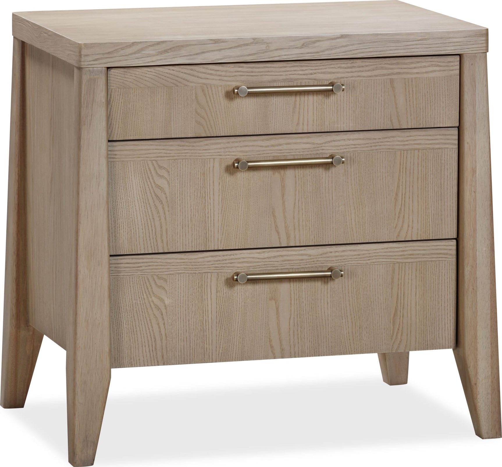 Sumire Ginger Three Drawer Ash Wood Nightstand - Ornate Home