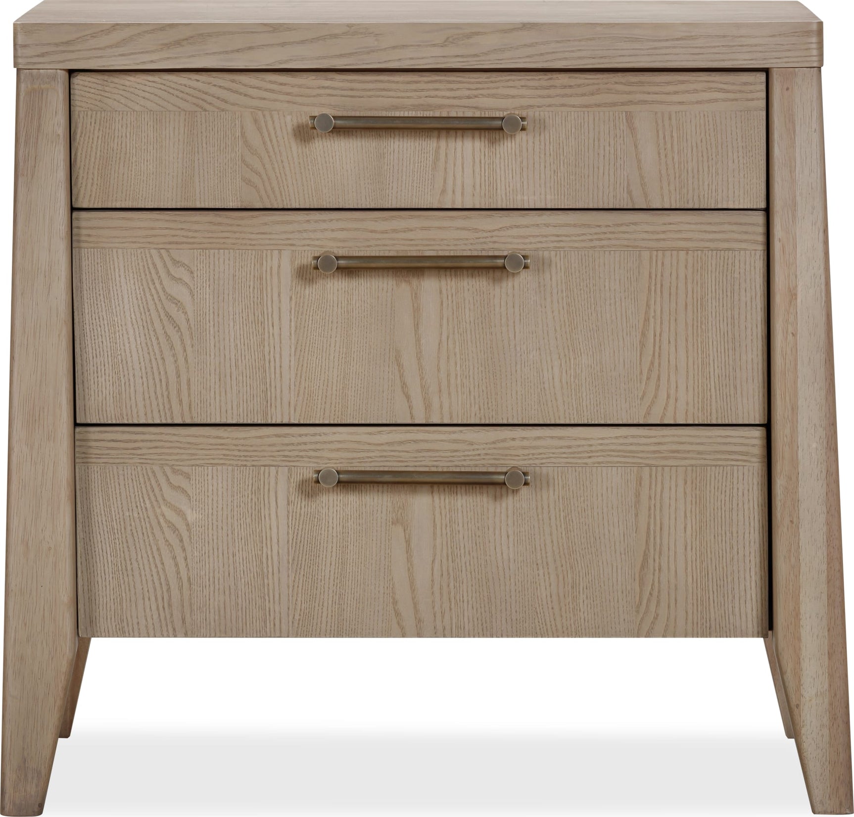 Sumire Ginger Three Drawer Ash Wood Nightstand - Ornate Home