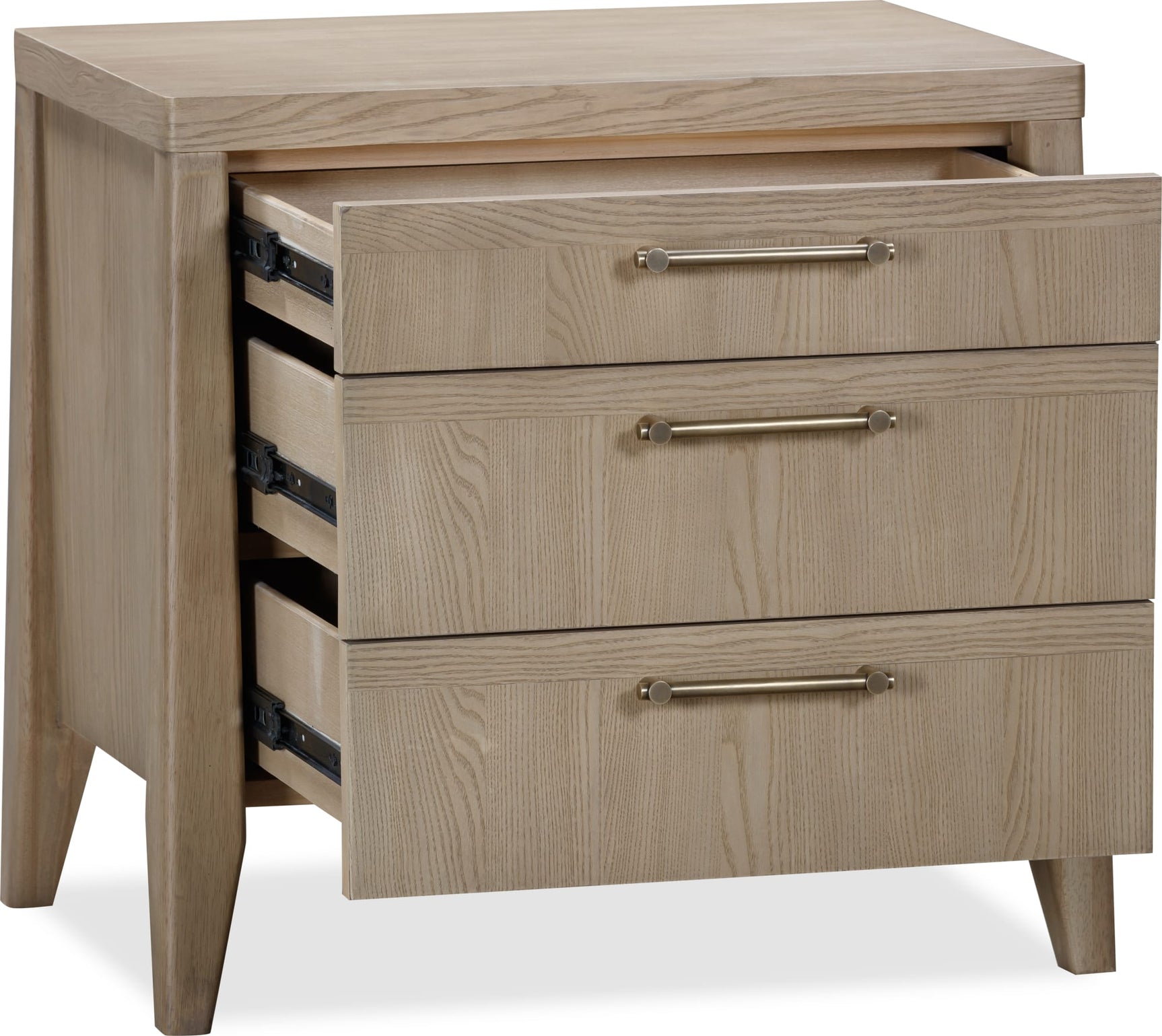 Sumire Ginger Three Drawer Ash Wood Nightstand - Ornate Home