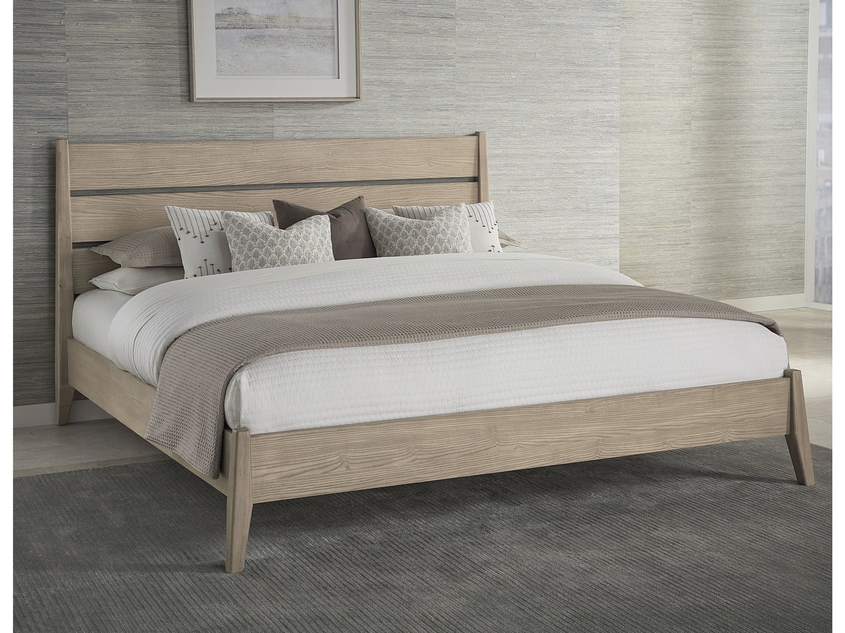 Sumire Slatted Ash Wood Eastern King Platform Bed in Ginger - Ornate Home