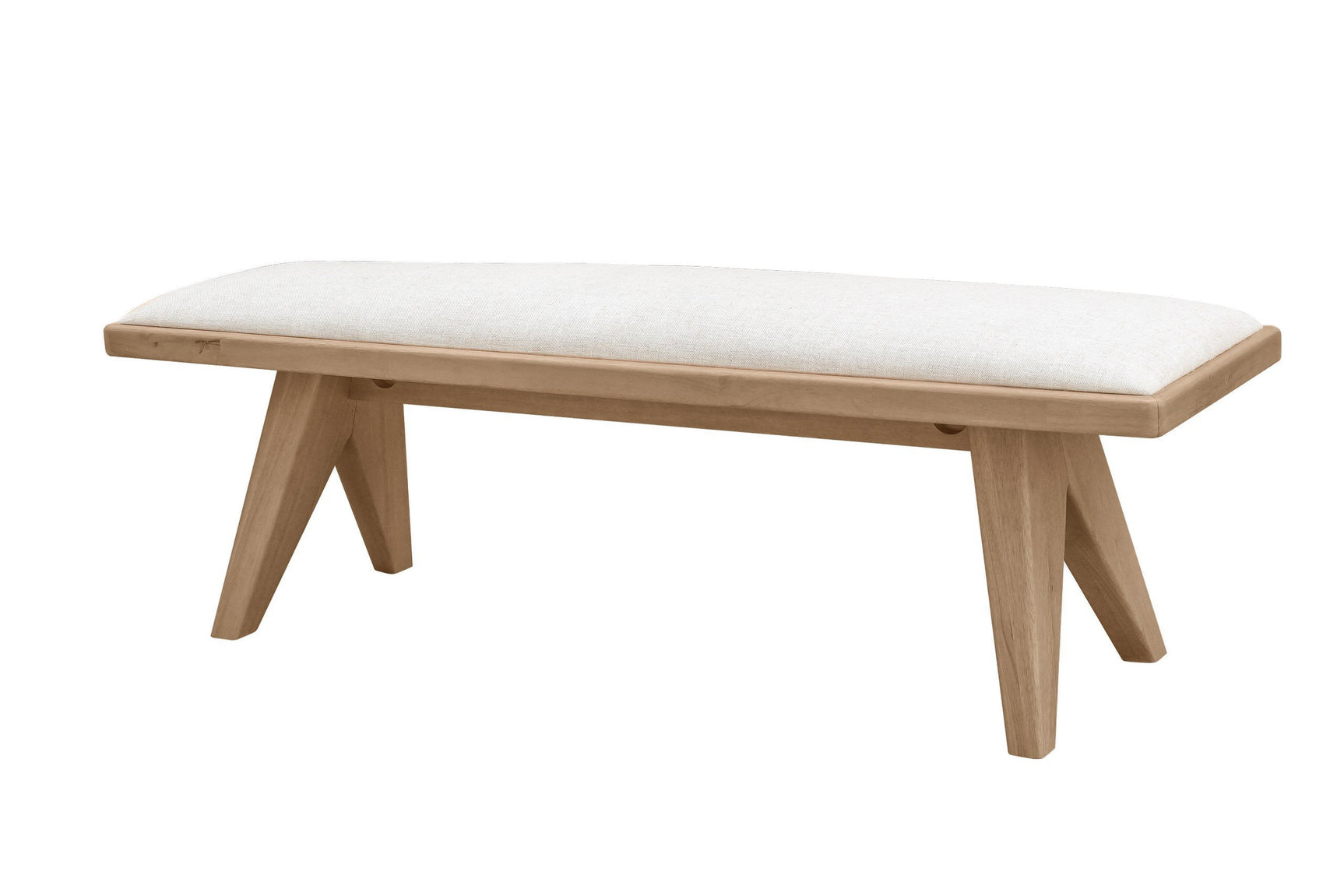Sumire Upholstered Bench in Ginger and Natural Linen - Ornate Home