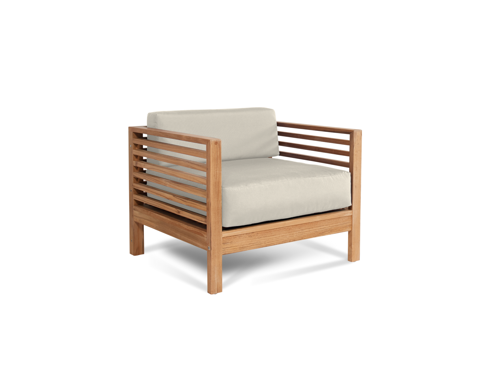 Summer 5-Piece Teak Canvas Outdoor Patio Deep Seating Set with Subrella Canvas Cushion - Ornate Home