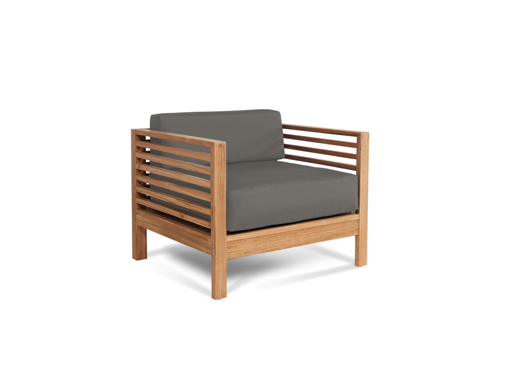 Summer 5-Piece Teak Charcoal Outdoor Patio Deep Seating Set with Subrella Charcoal Cushion - Ornate Home