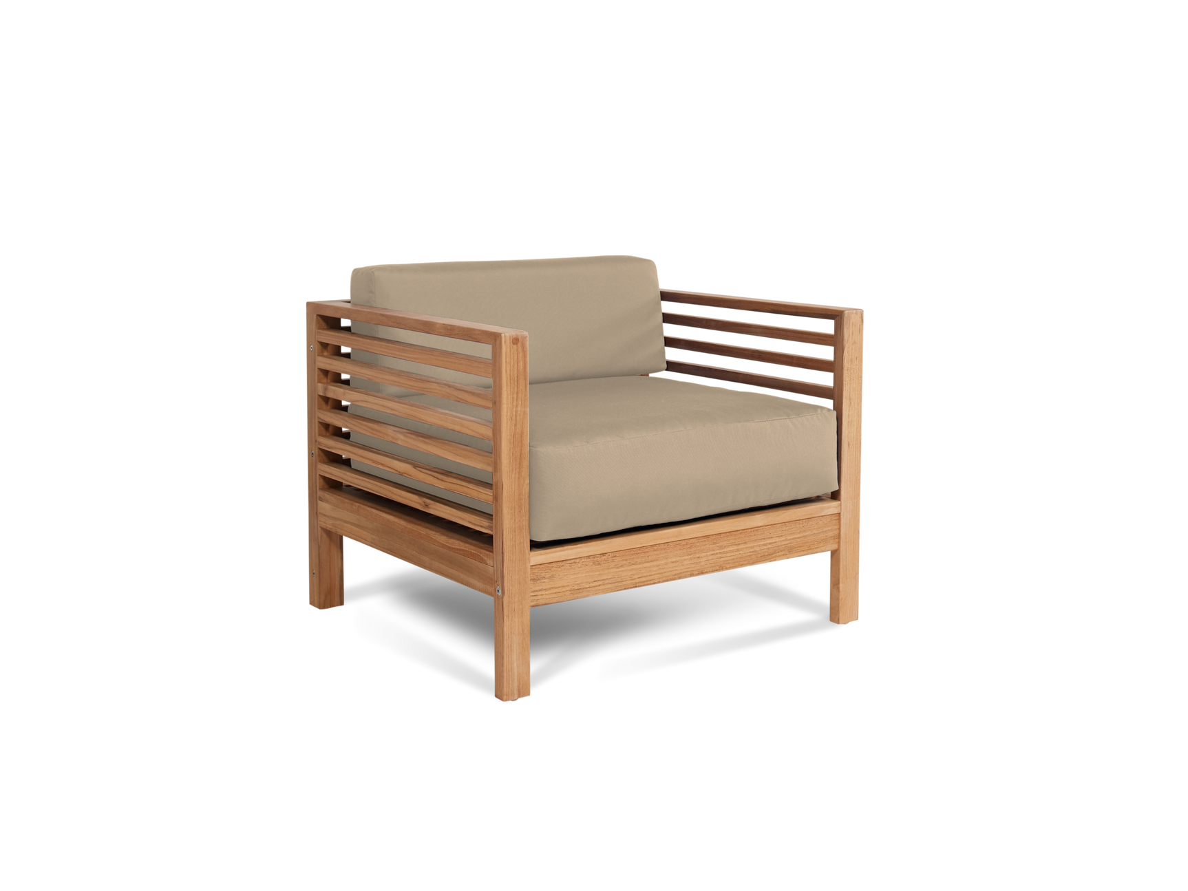 Summer 5-Piece Teak Fawn Outdoor Patio Deep Seating Set with Subrella Fawn Cushion - Ornate Home