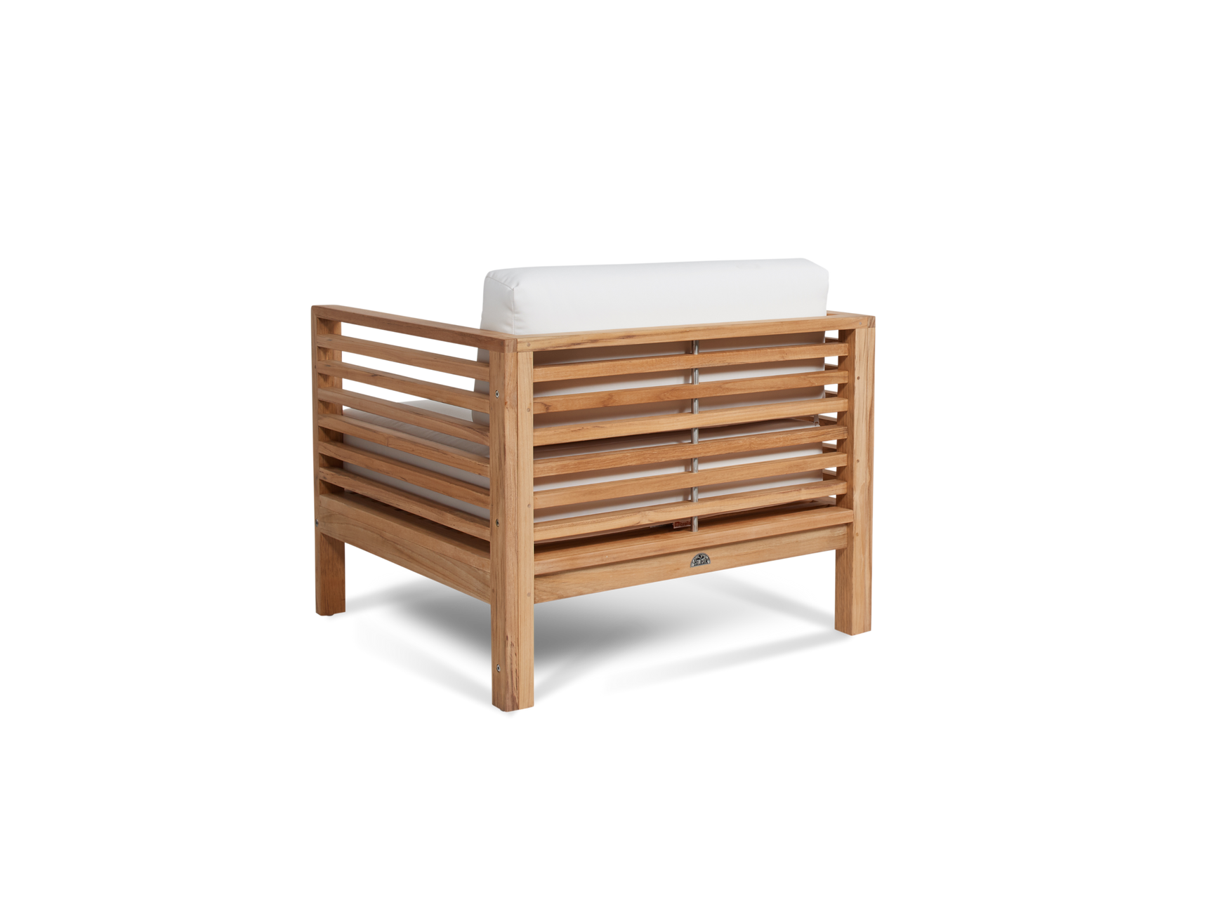 Summer 5-Piece Teak White Outdoor Patio Deep Seating Set with Subrella White Cushion - Ornate Home