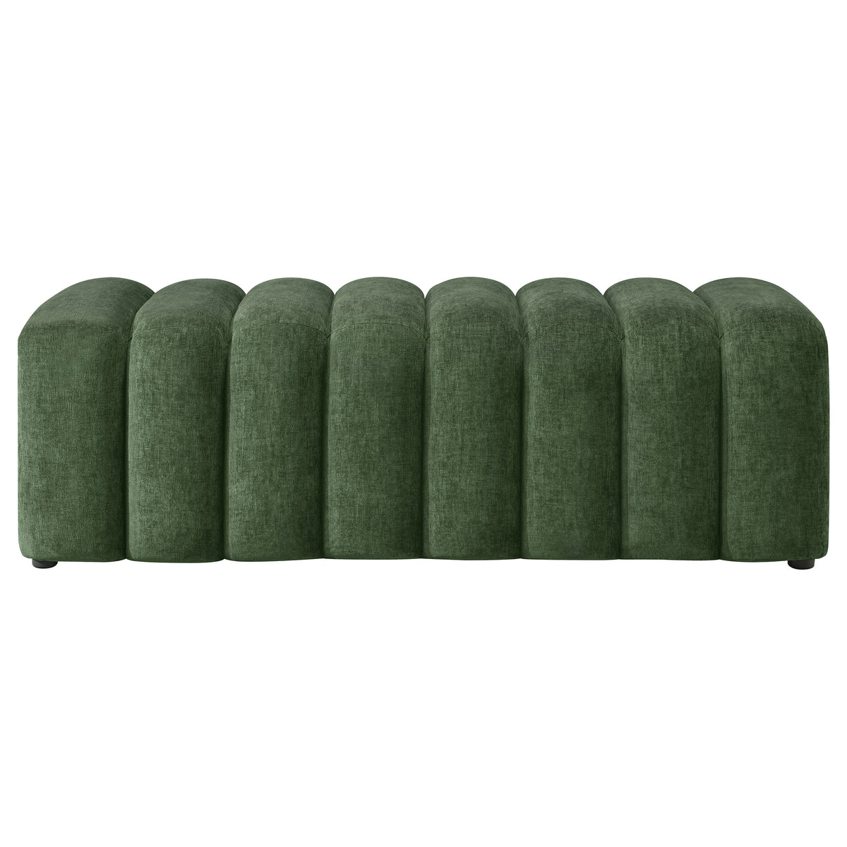 Summer Green Chenille Upholstered Channel Accent Bench - Ornate Home