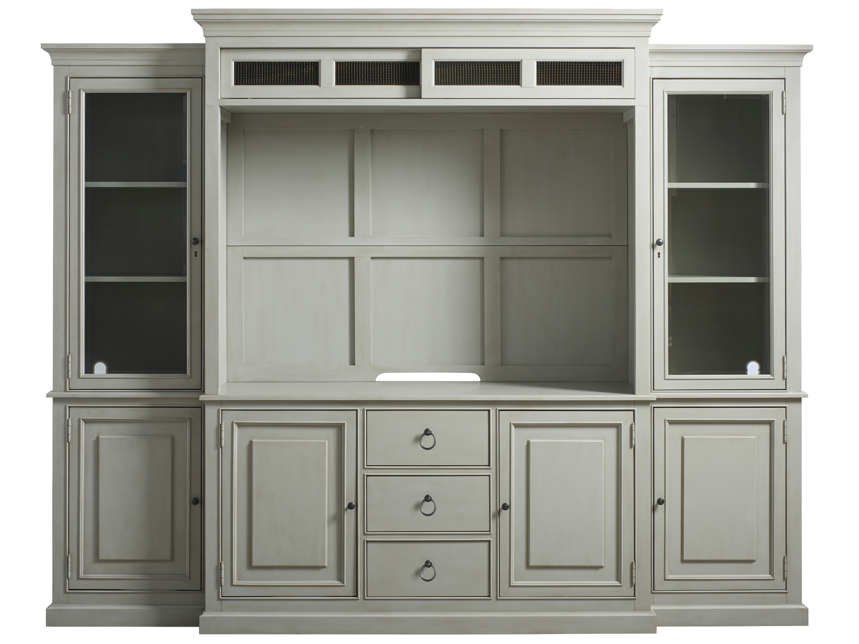 Summer Hill French Gray Console with Hutch - Ornate Home