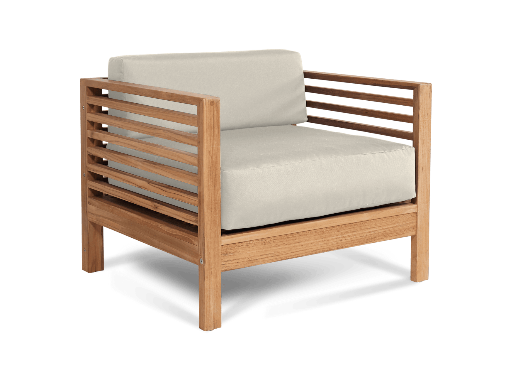 Summer Teak Canvas Outdoor Club Chair with Sunbrella® Cushion - Ornate Home
