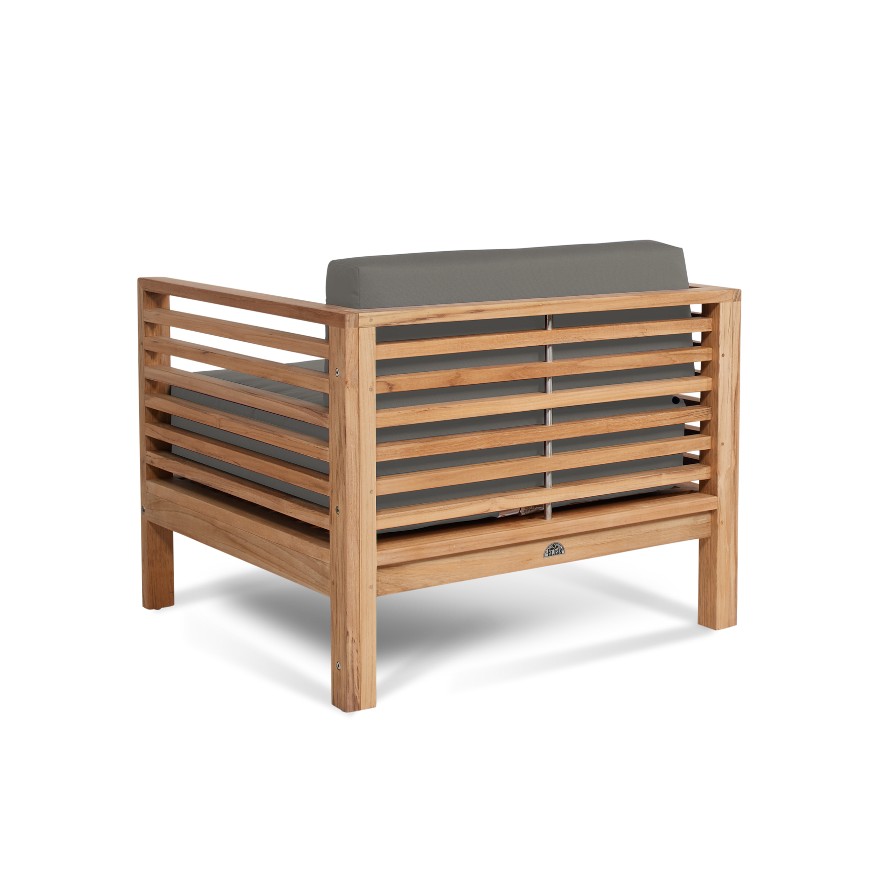 Summer Teak Charcoal Outdoor Club Chair with Sunbrella® Cushion - Ornate Home