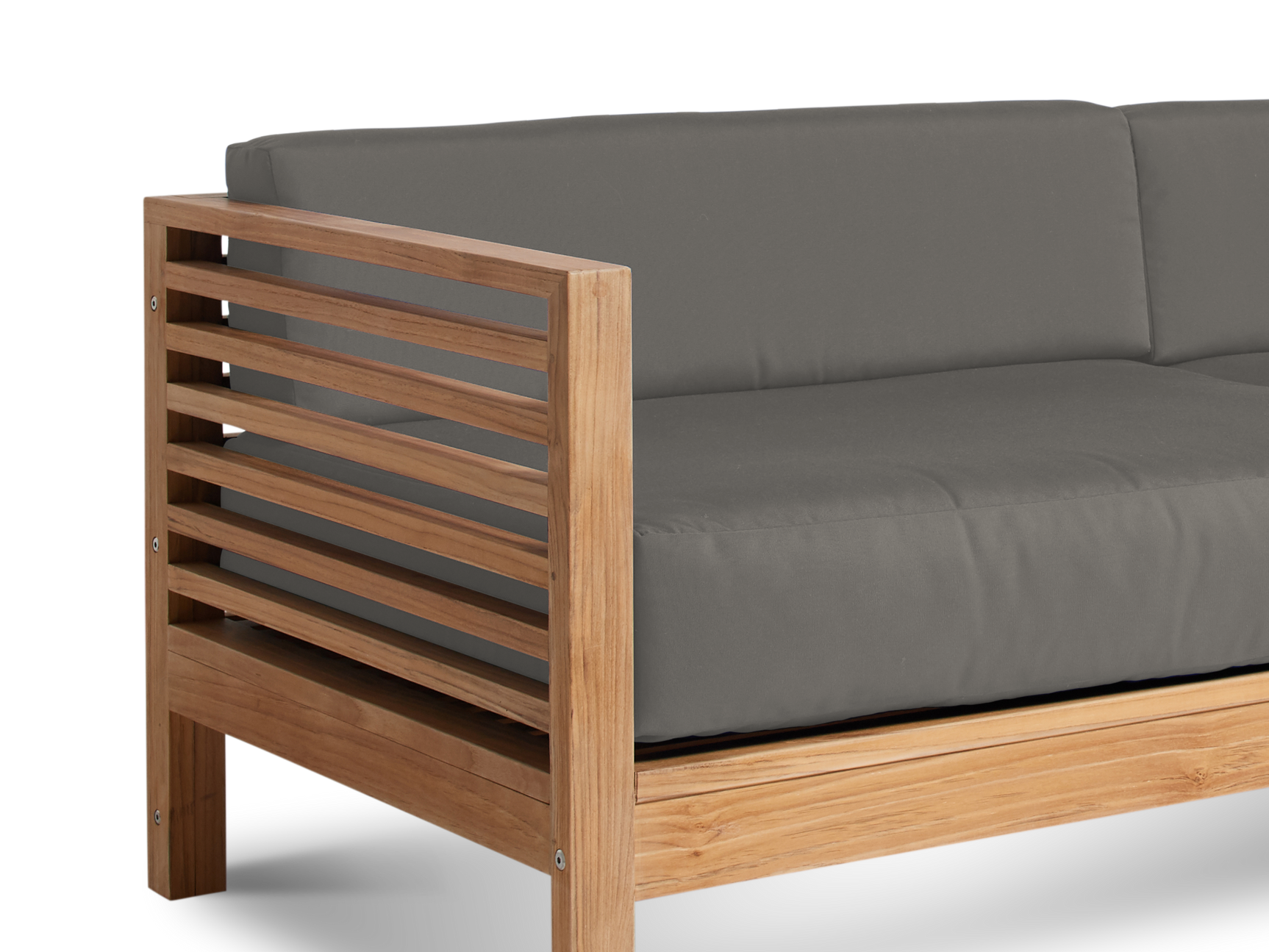 Summer Teak Charcoal Outdoor Sofa with Sunbrella® Cushion - Ornate Home