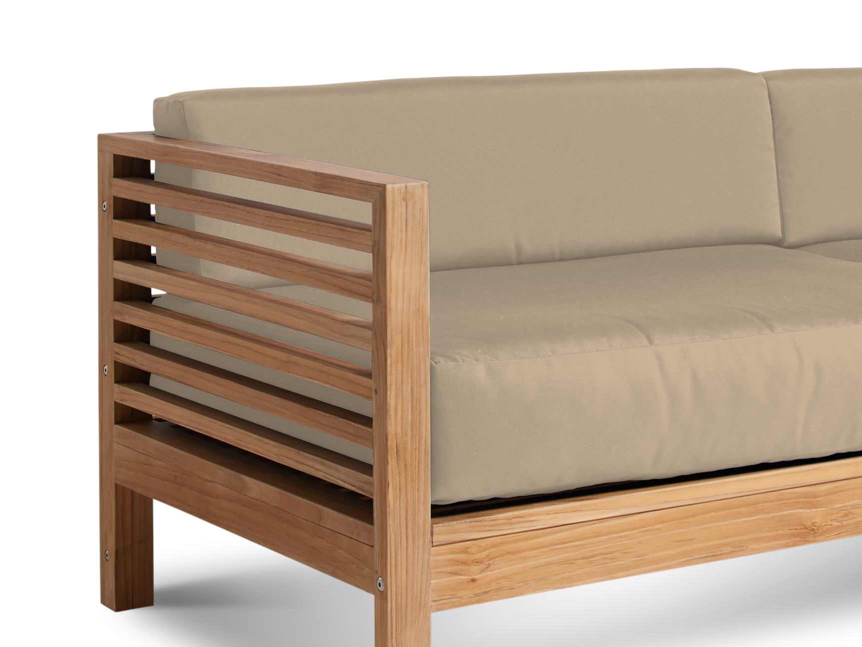 Summer Teak Fawn Outdoor Sofa with Sunbrella® Cushion - Ornate Home