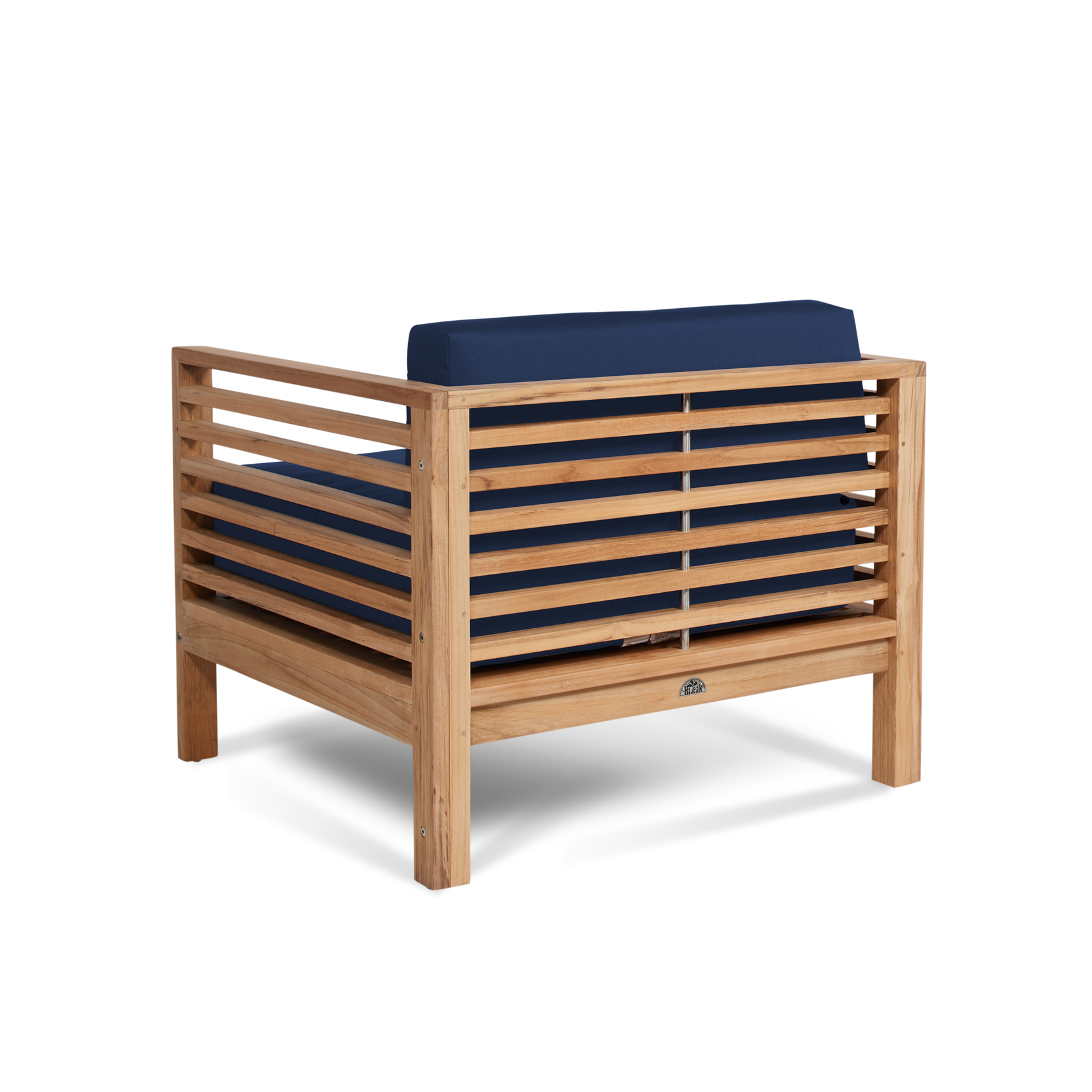 Summer Teak Navy Outdoor Club Chair with Sunbrella® Cushion - Ornate Home