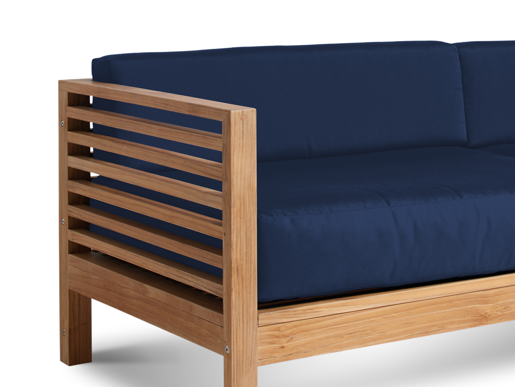 Summer Teak Navy Outdoor Sofa with Sunbrella® Cushion - Ornate Home