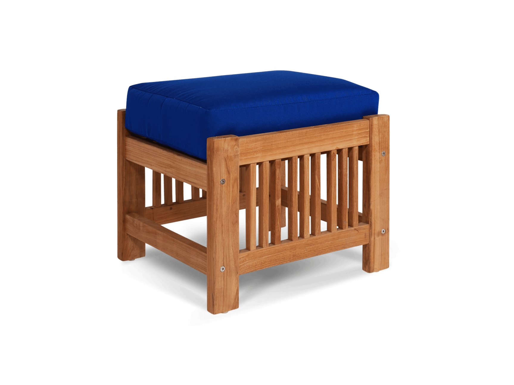 Summer Teak True Blue Outdoor Ottoman with Sunbrella® Cushion - Ornate Home