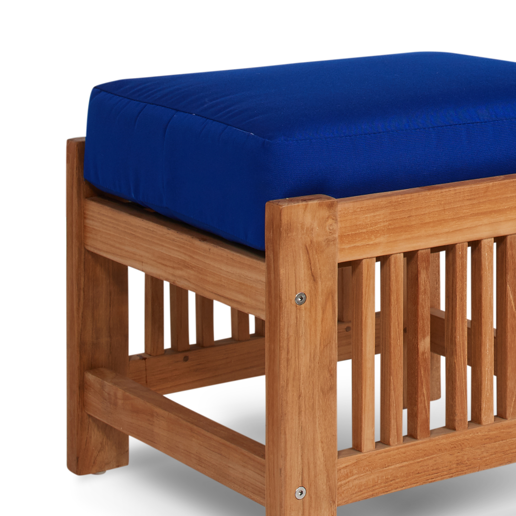 Summer Teak True Blue Outdoor Ottoman with Sunbrella® Cushion - Ornate Home