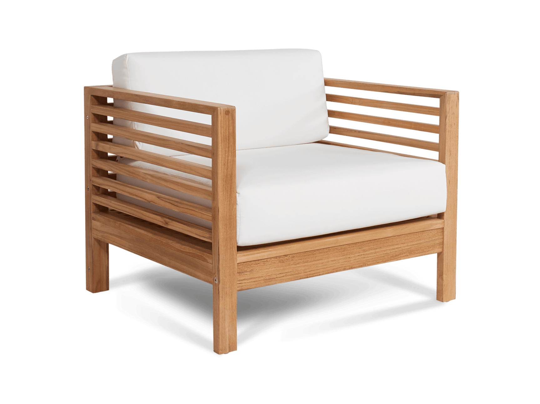 Summer Teak White Outdoor Club Chair with Sunbrella® Cushion - Ornate Home