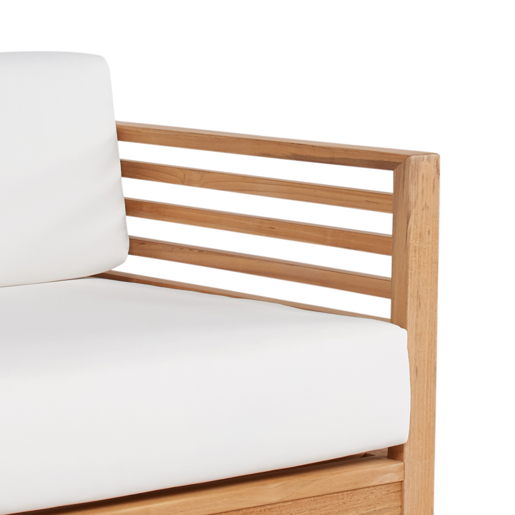 Summer Teak White Outdoor Club Chair with Sunbrella® Cushion - Ornate Home