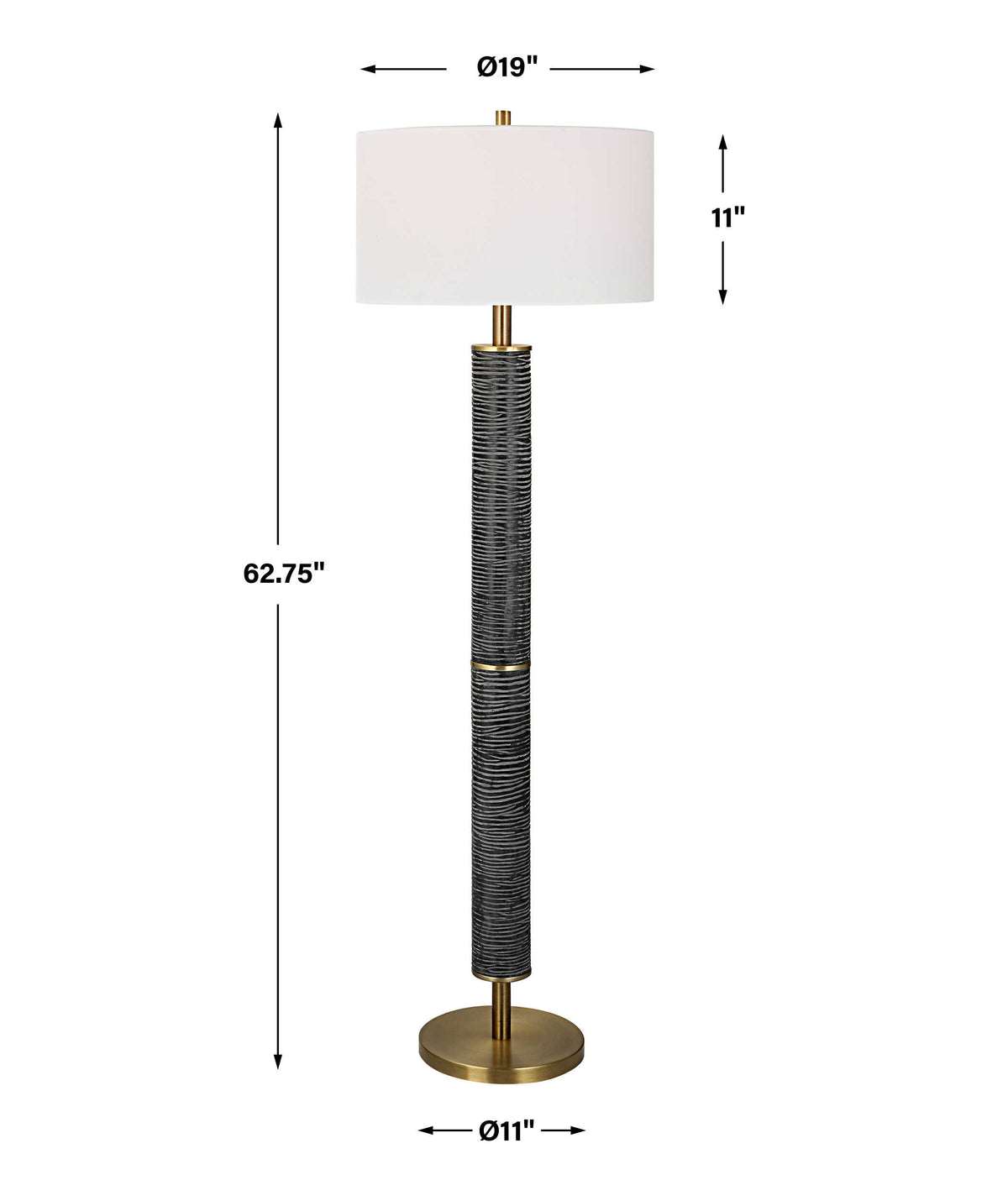 Summit Black/Gray Rustic Floor Lamp - Ornate Home