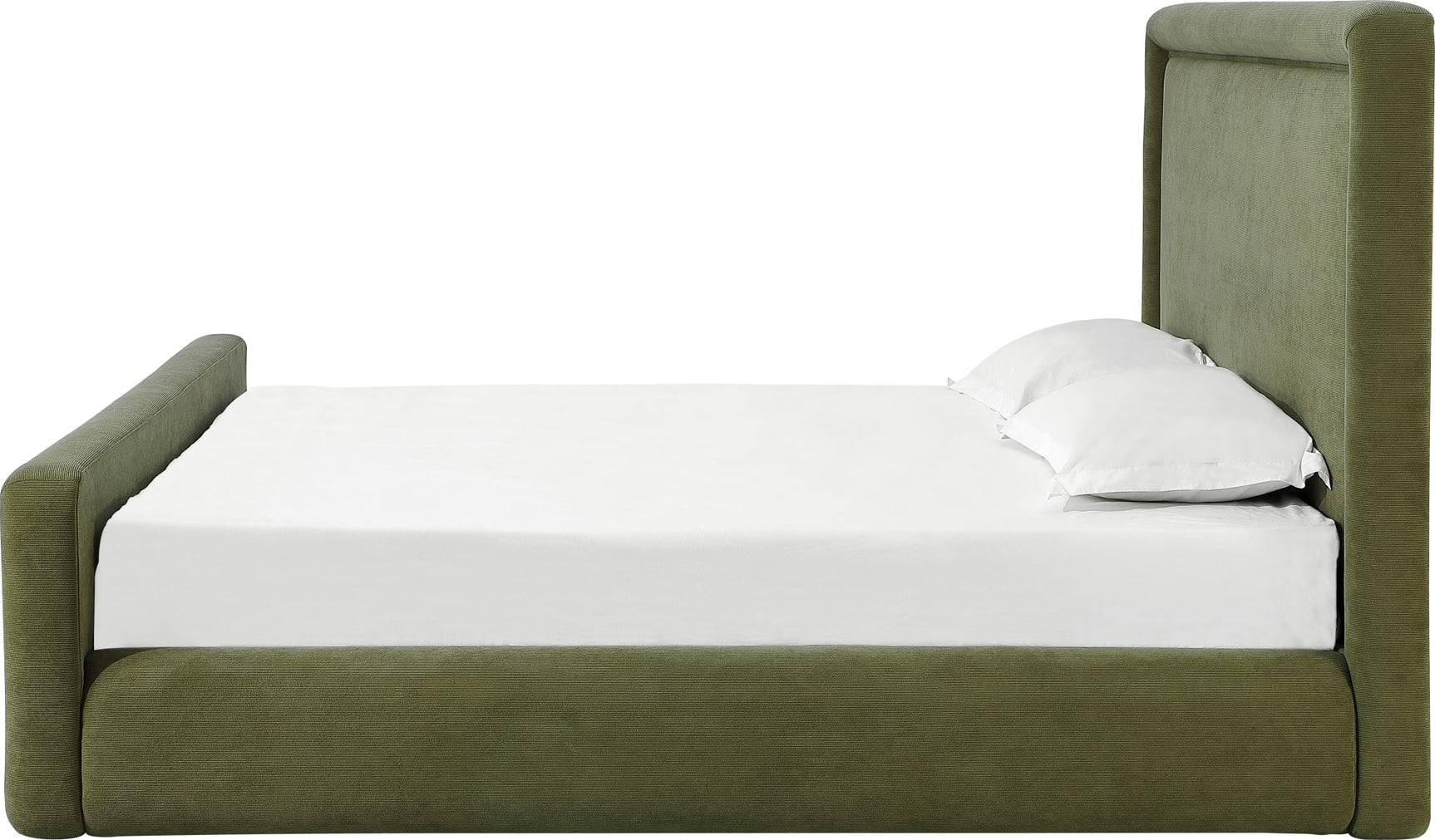 Summit Moss Upholstered Queen Bed - Ornate Home