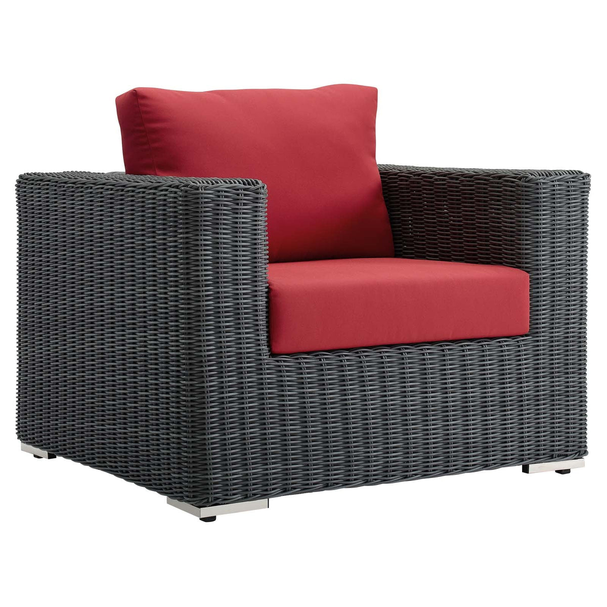 Summon Canvas Red Outdoor Patio Fabric Sunbrella Armchair - Ornate Home