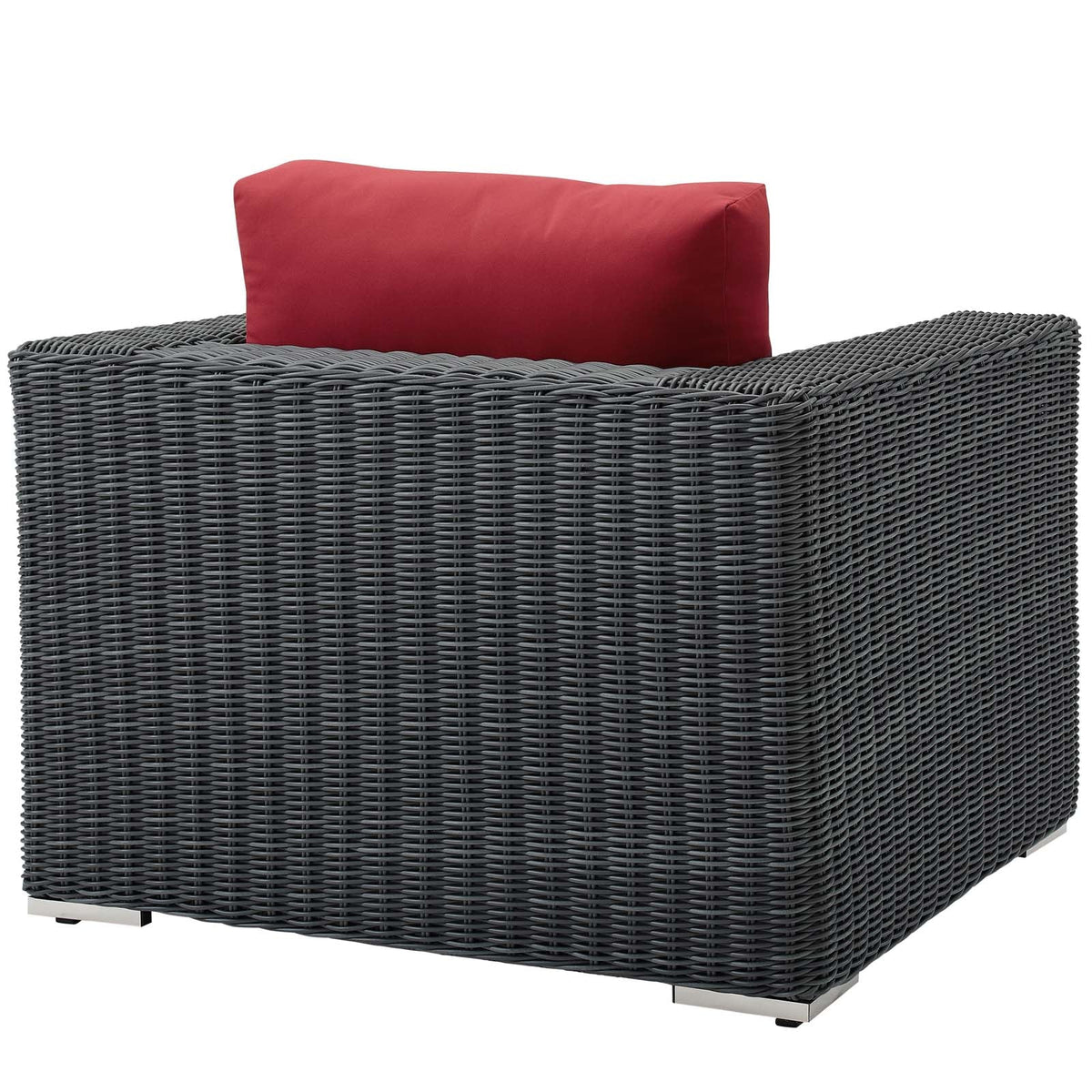 Summon Canvas Red Outdoor Patio Fabric Sunbrella Armchair - Ornate Home