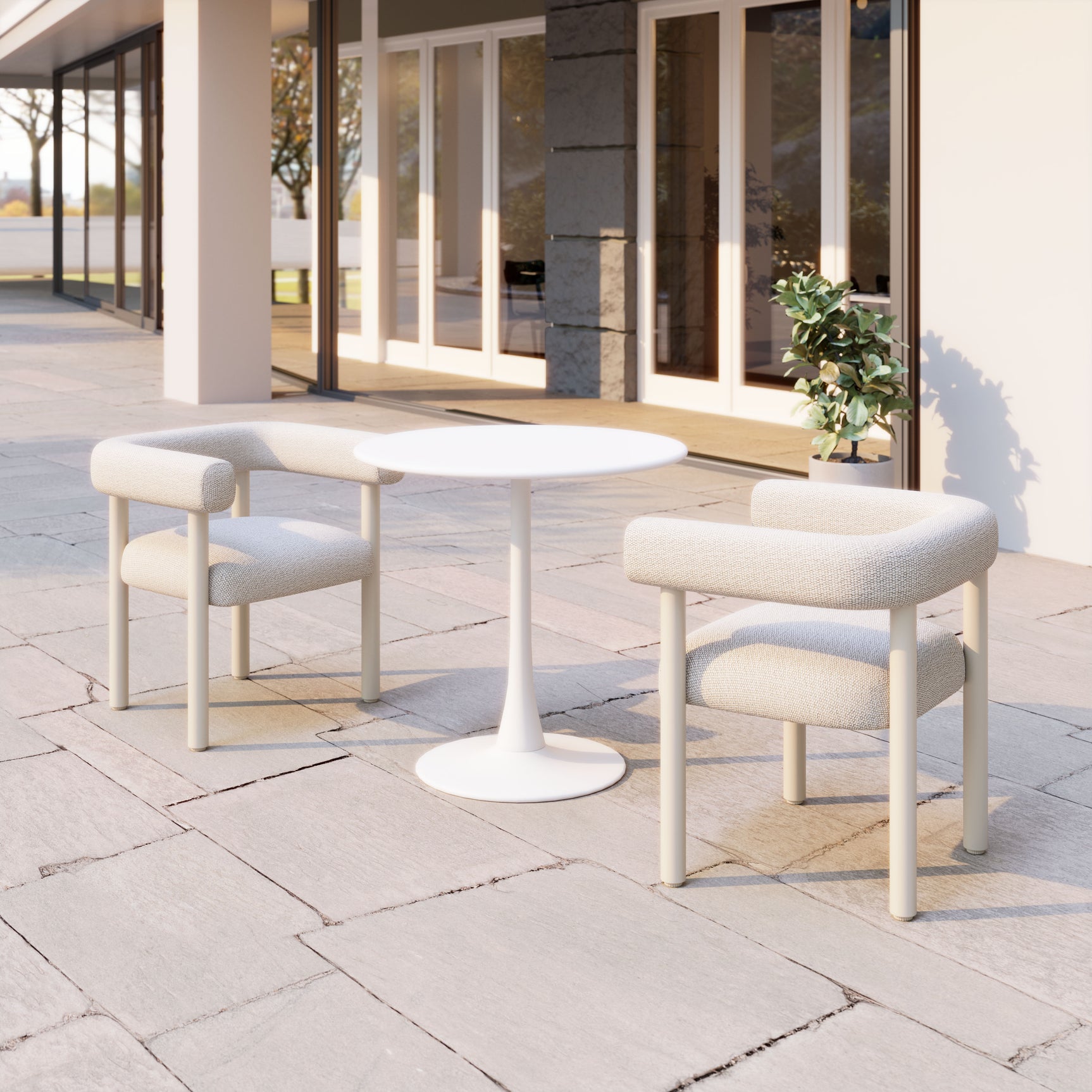 Sunbath White Dining Chair (Set of 2)