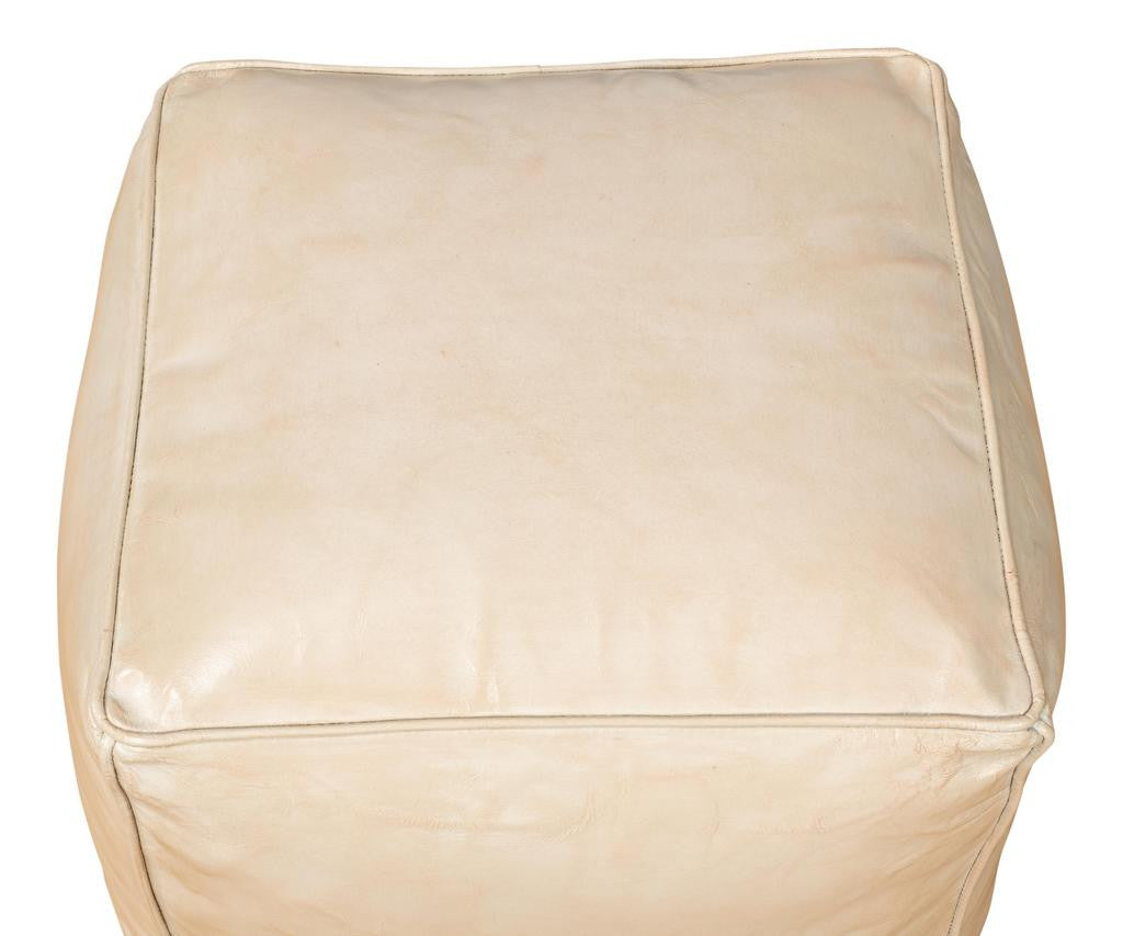 Sunday Afternoon Beige Leather Cube - Ornate Home