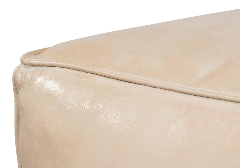 Sunday Afternoon Beige Leather Cube - Ornate Home
