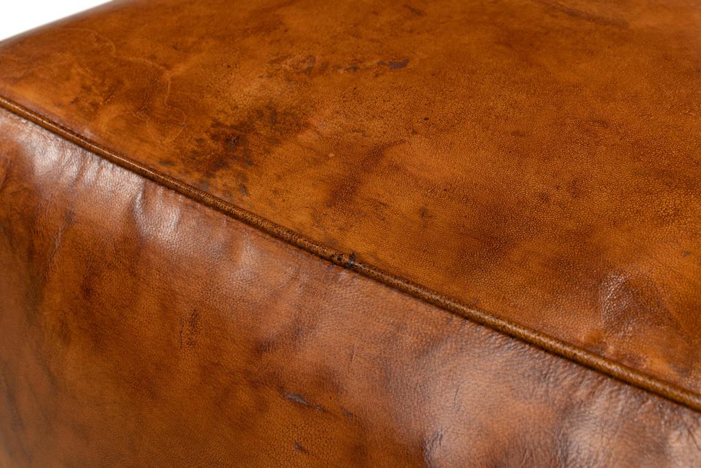 Sunday Afternoon Brown Leather Cube - Ornate Home