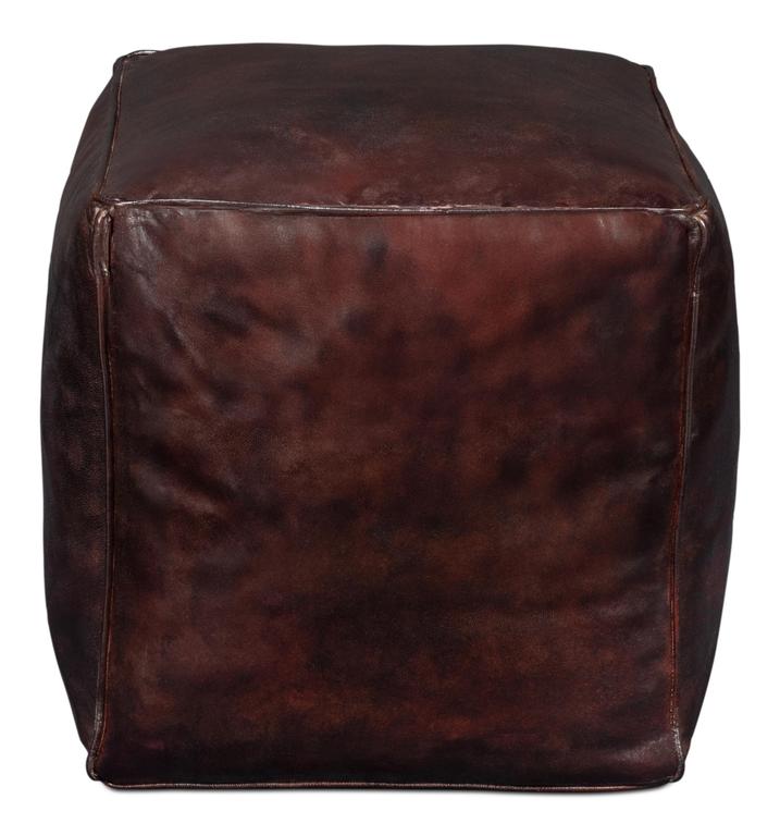 Sunday Afternoon Brown Leather Cube - Ornate Home