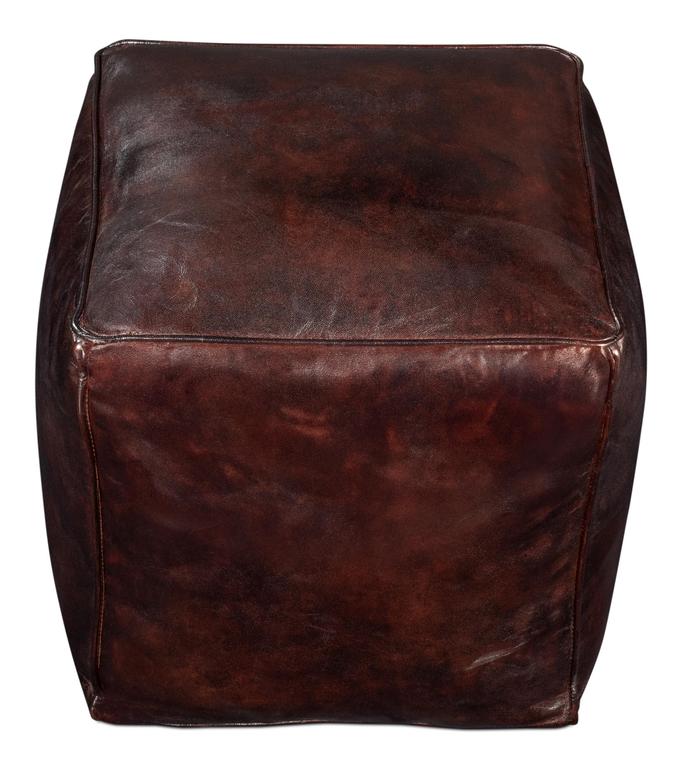 Sunday Afternoon Brown Leather Cube - Ornate Home