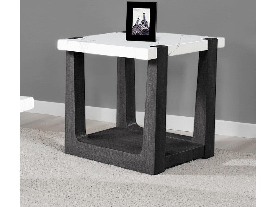 Sundbry White/Black End Table - Ornate Home