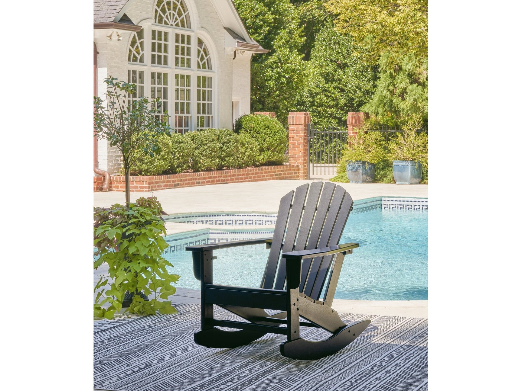 Sundown Treasure Black Outdoor Rocking Chair - Ornate Home