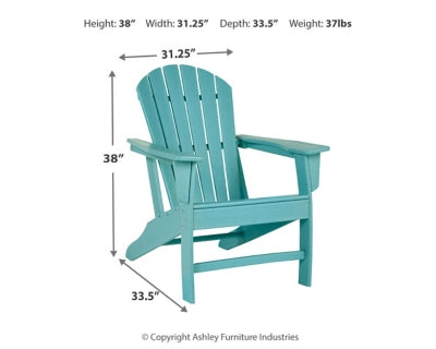 Sundown Treasure Turquoise Adirondack Chair with End Table - Ornate Home